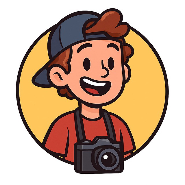 Mike AI Photo Buddy logo - cartoon character with backwards cap and camera